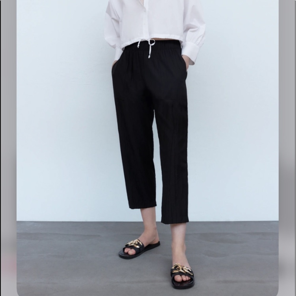 Zara wrinkled effect pants